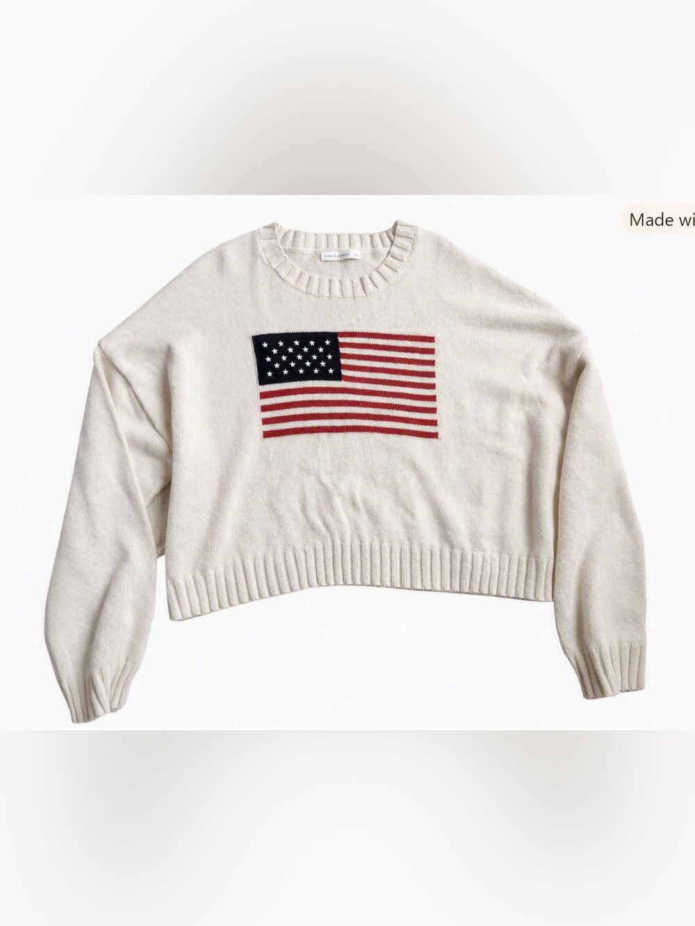 Women’s Cream Flag Crewneck Sweater